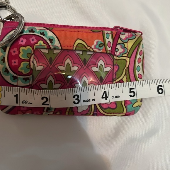 Vera Bradley Black Fabric Zip Around Wallet & Pink Floral VB ID Lanyard - Picture 6 of 14